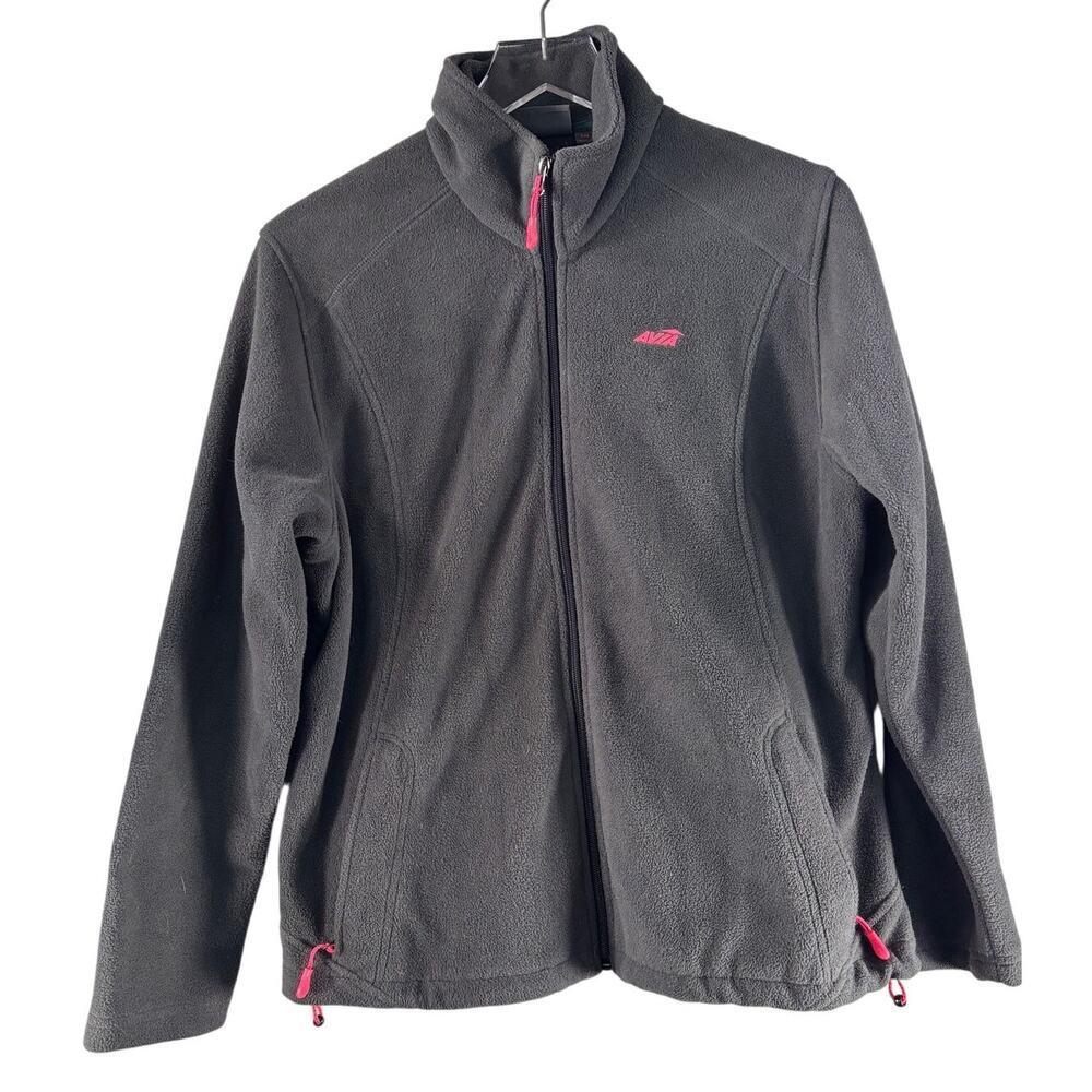 Avia Gray Pink Womens Fleece Activewear Jacket Size PXL‎